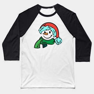 Snowman Face Baseball T-Shirt